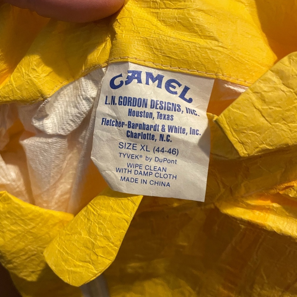 Camel Mens Yellow Full-Zip Windbreaker Collectors Jacket *make offers* - Picture 3 of 10